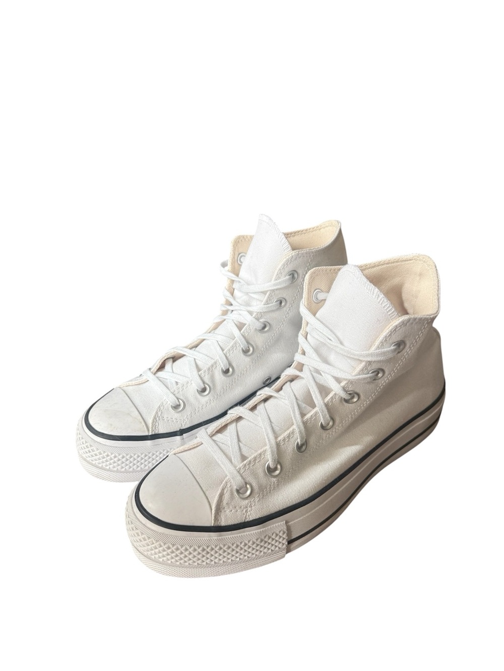 Converse White High-Top Canvas Platform Sneakers